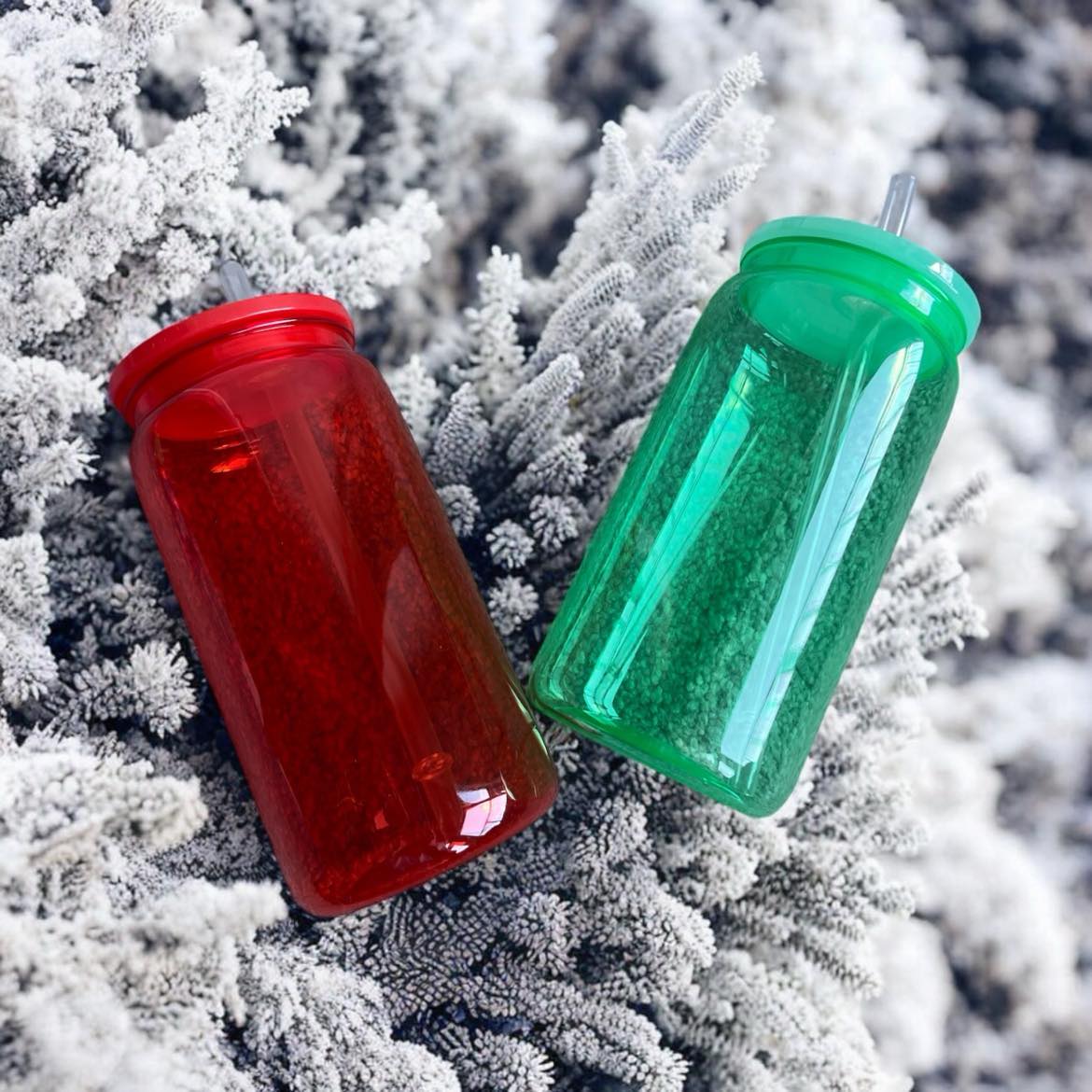 16oz Christmas Acrylic Libby Red or Green